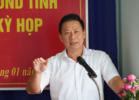 Chủ tịch UBND tỉnh Nguyễn Thanh Ngọc thông tin về tình hình phát triển kinh tế của tỉnh năm 2023.