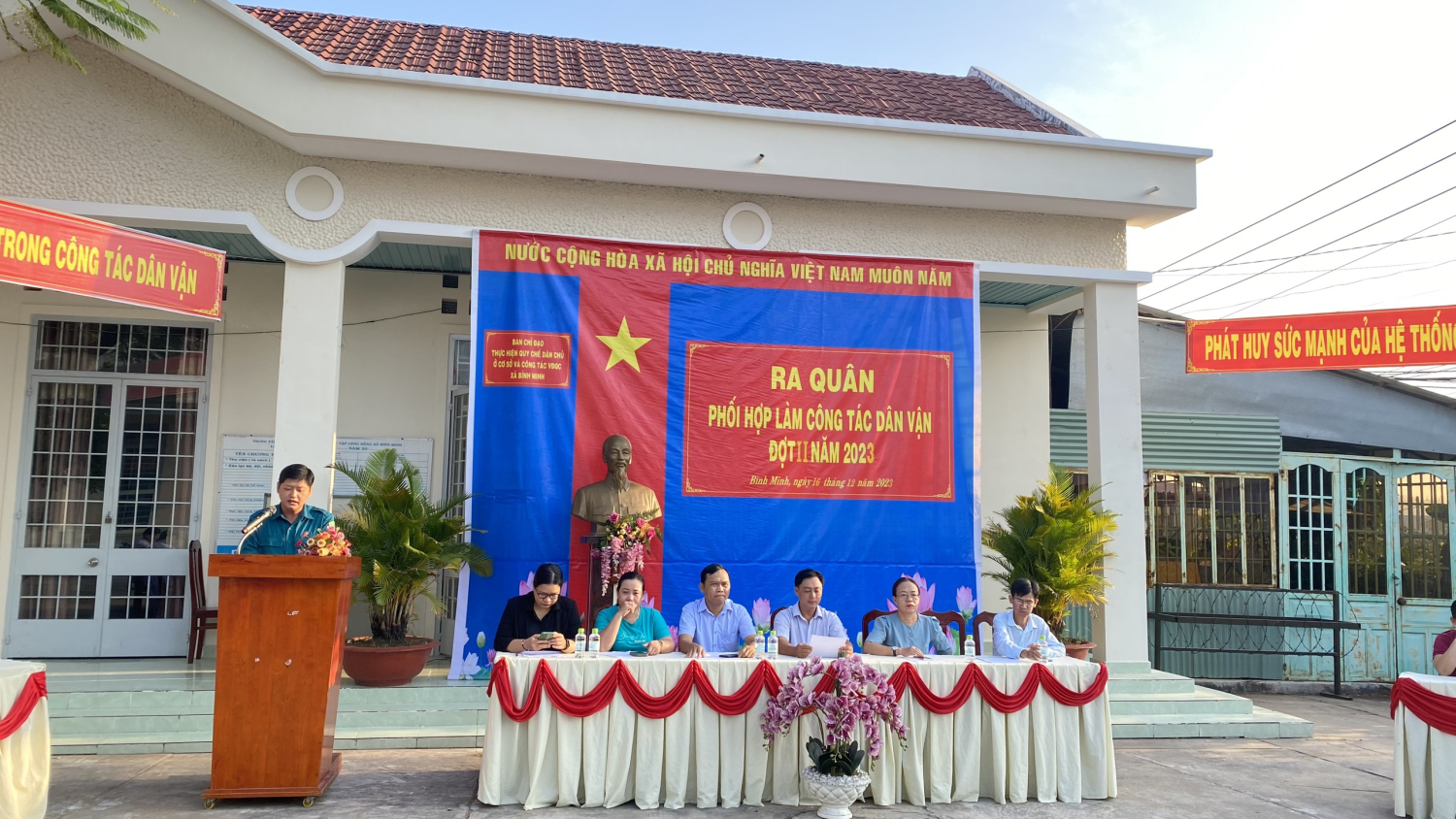 Ban chỉ đạo liên ngành công tác vận động quần chúng xã Bình Minh tổ chức lễ ra quân làm công tác dân vận đợt 2 năm 2023